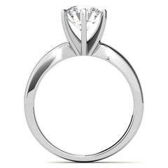 Wider Band Round Brilliant Moissanite Solitaire Ring