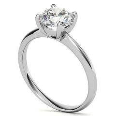 Round Brilliant Moissanite Low-Set Basket Solitaire Ring