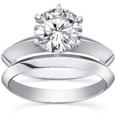 Moissanite Knife Edge Solitaire Ring