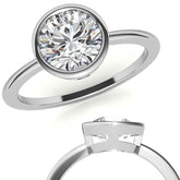 Round Brilliant Moissanite Bezel Solitaire Ring