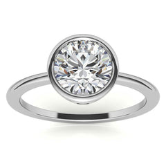 Round Brilliant Moissanite Bezel Solitaire Ring