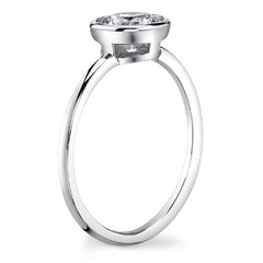 Heart Moissanite Bezette Solitaire Ring