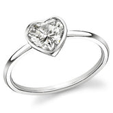 Heart Moissanite Bezette Solitaire Ring