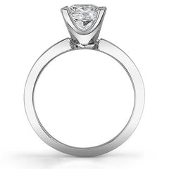 Knife-edge Princess cut Moissanite Solitaire Ring