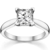 Princess cut Moissanite Cathedral Solitaire Ring