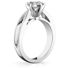 Scalloped Cathedral Moissanite Solitaire Ring