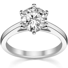 Round 6-Prong Cathedral Solitaire Ring