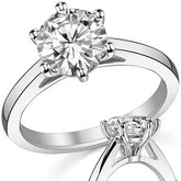 Round 6-Prong Cathedral Solitaire Ring