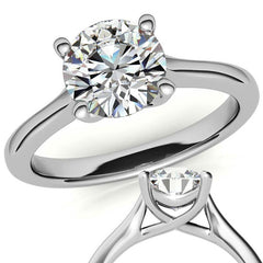 Round Petite Trellis 4-Prong Solitaire Ring