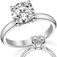 Round Brilliant Moissanite 4-Prong Basket Solitaire Ring