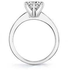 Flat Shoulder Moissanite Solitaire Ring