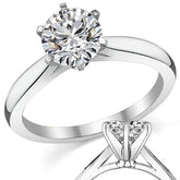 Tapered Cathedral Moissanite Solitaire Ring