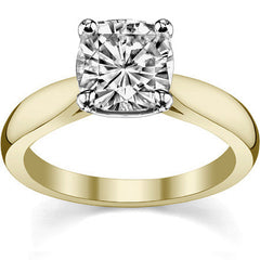 Cushion Moissanite Cathedral Solitaire Ring