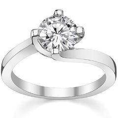 4-Prong Modern Bypass Round Engagement Ring