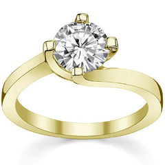 4-Prong Modern Bypass Round Engagement Ring