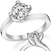 4-Prong Modern Bypass Round Engagement Ring