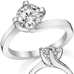 4-Prong Modern Bypass Round Engagement Ring