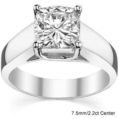 Cushion Cut Round Wider Trellis Solitaire Ring