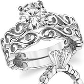 Scroll Moissanite Solitaire Ring Setting