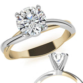 Two-tone Twisted Moissanite Solitaire Ring