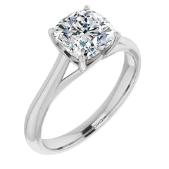 Designer Style Cushion Moissanite Solitaire Ring