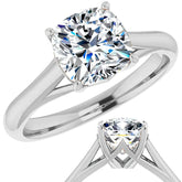 Designer Style Cushion Moissanite Solitaire Ring