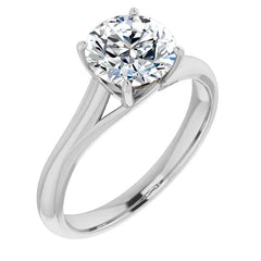 Designer Style Round Brilliant Moissanite Solitaire Ring