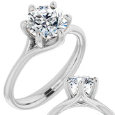 Designer Style 6 Prong Trellis Round Solitaire Ring