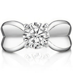 Moissanite Wide Band Solitaire Ring