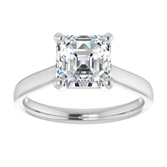Asscher Cut Moissanite Cathedral Solitaire