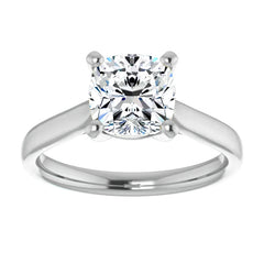 Cushion Cut Moissanite Cathedral Solitaire