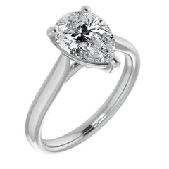 Pear Cut Moissanite Cathedral Solitaire
