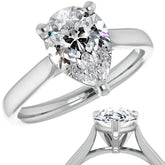 Pear Cut Moissanite Cathedral Solitaire