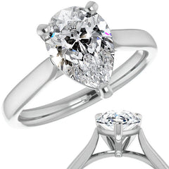 Pear Cut Moissanite Cathedral Solitaire