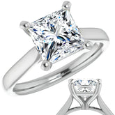 Princess Cut Moissanite Cathedral Solitaire