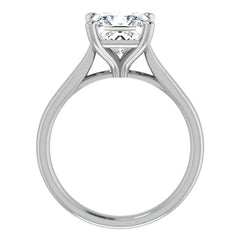 Princess Cut Moissanite Cathedral Solitaire