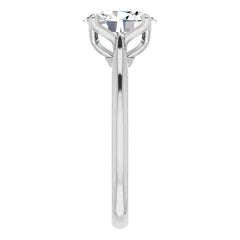 Oval Cut Moissanite Cathedral Solitaire Ring