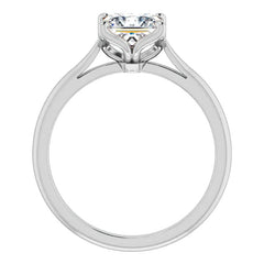 Princess Cut Moissanite Cathedral Solitaire Ring