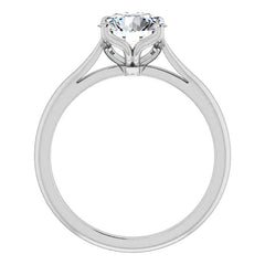 Round Brilliant Cut Moissanite Cathedral Solitaire Ring