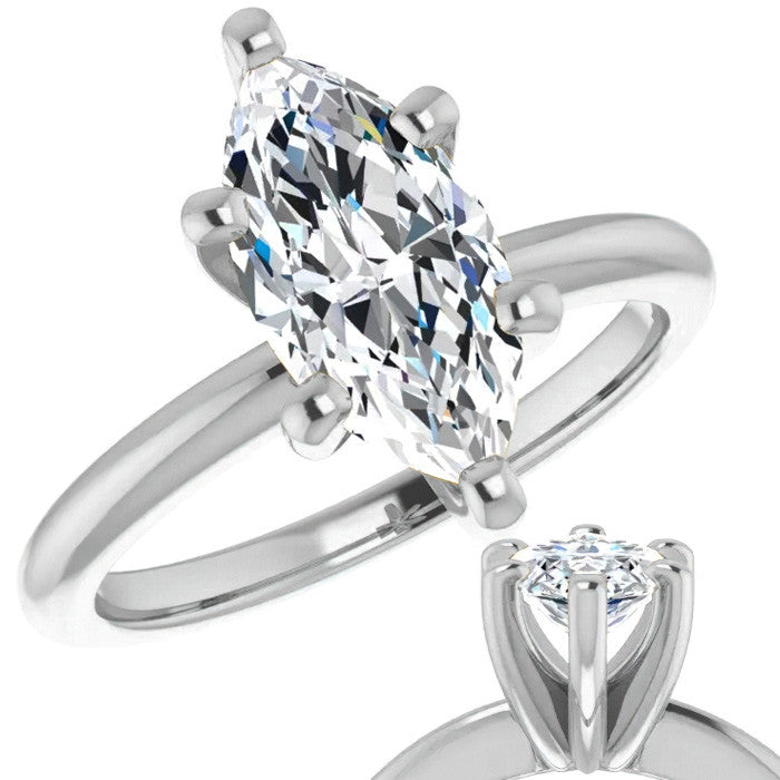 Marquise cut Moissanite Solitaire Ring