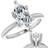 Marquise cut Moissanite Solitaire Ring
