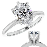 Pear Cut Moissanite Solitaire Ring