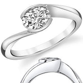 Oval Moissanite Bypass Semi-Bezel Ring