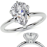 1.5mm Petite Pear Moissanite Solitaire Ring
