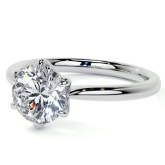 Petite Round Brilliant Moissanite Solitaire Ring
