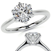 Petite Round Brilliant Moissanite Solitaire Ring
