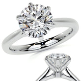 6-Prong Cathedral Round Brilliant Moissanite Solitaire Ring
