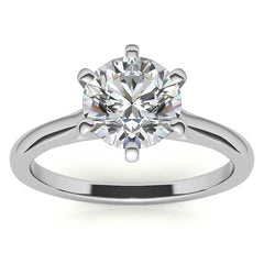 Round Cathedral 6-Prong Moissanite Solitaire