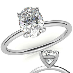 Oval Moissanite Petite Solitaire Ring