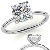 Cushion Moissanite Petite Solitaire Ring
